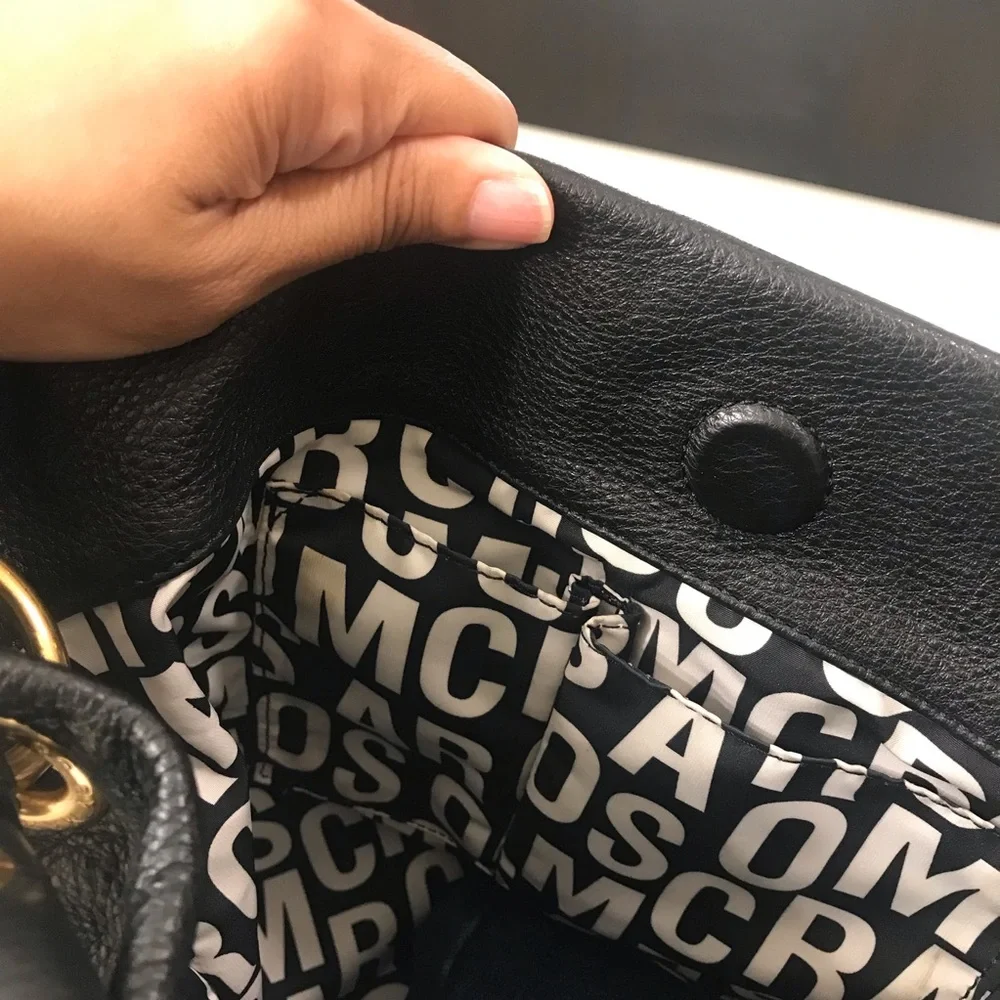 Marc Jacob Tote Hobo Black Leather Women's Bag - Picture 13 of 16